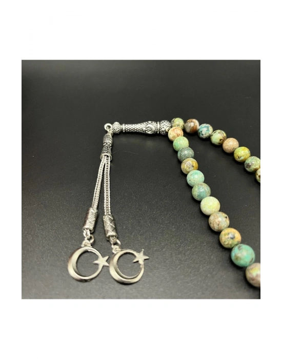 Sertifikalı Krizokol 8mm 33lük Doğal Taş Tesbih