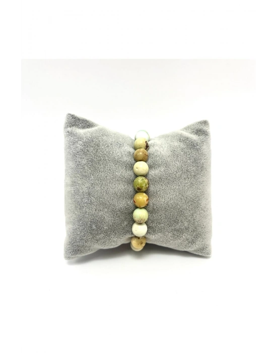 Sertifikalı Krizopras 8mm Elastik Misinalı Doğal Taş Bileklik