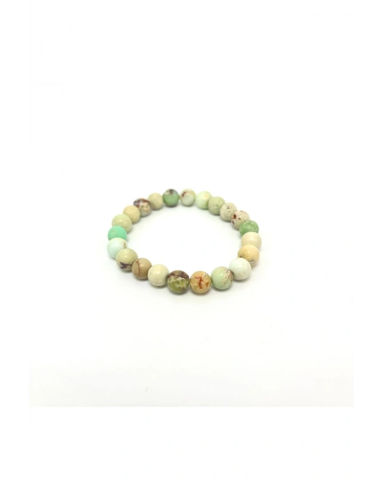 Sertifikalı Krizopras 8mm Elastik Misinalı Doğal Taş Bileklik