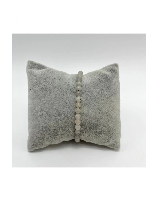 SERTİFİKALI Labrodorit 4mm 925 Ayar Gümüş Doğal Taş Bileklik Uzatma Zincirli