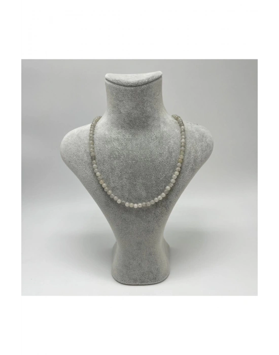 SERTİFİKALI Labrodorit 4mm 925 Ayar Gümüş Doğal Taş Kolye Uzatma Zincirli