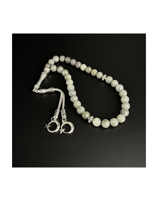 Sertifikalı Labrodorit 8mm 33lük Doğal Taş Tesbih