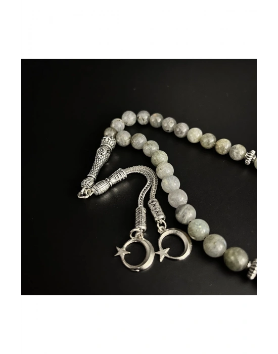 Sertifikalı Labrodorit 8mm 33lük Doğal Taş Tesbih