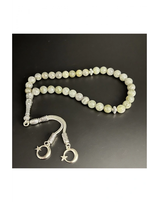 Sertifikalı Labrodorit 8mm 33lük Doğal Taş Tesbih