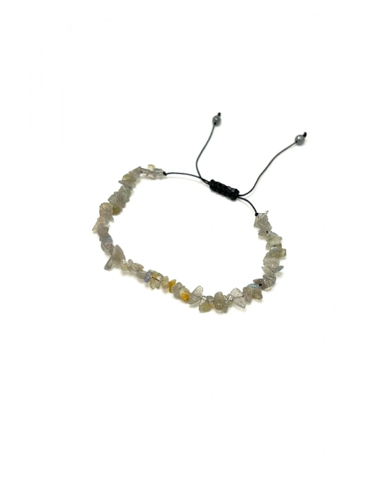 SERTİFİKALI Labrodorit Saçaklı Model Doğal Taş Makrome Bileklik Ayarlanabilir Ölçü