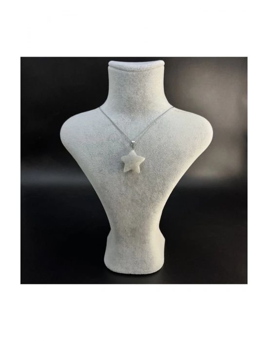 Sertifikalı Labrodorit Yıldız Model Doğal Taş Kolye (KARARMAMA GARANTİLİ)