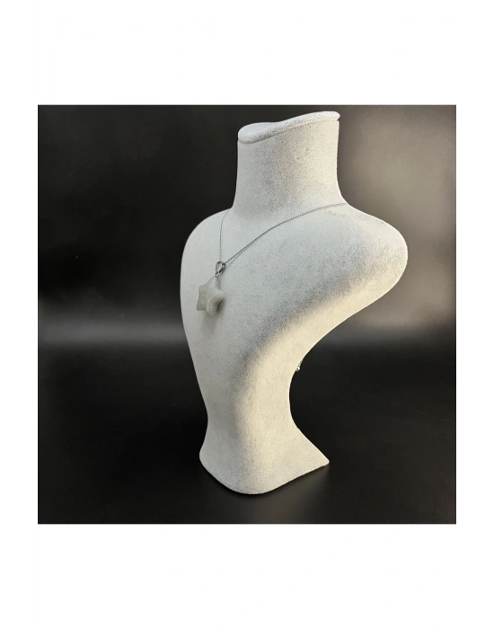 Sertifikalı Labrodorit Yıldız Model Doğal Taş Kolye (KARARMAMA GARANTİLİ)