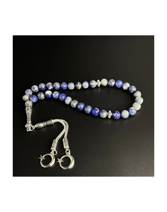 Sertifikalı Lapis 8mm 33lük Doğal Taş Tesbih