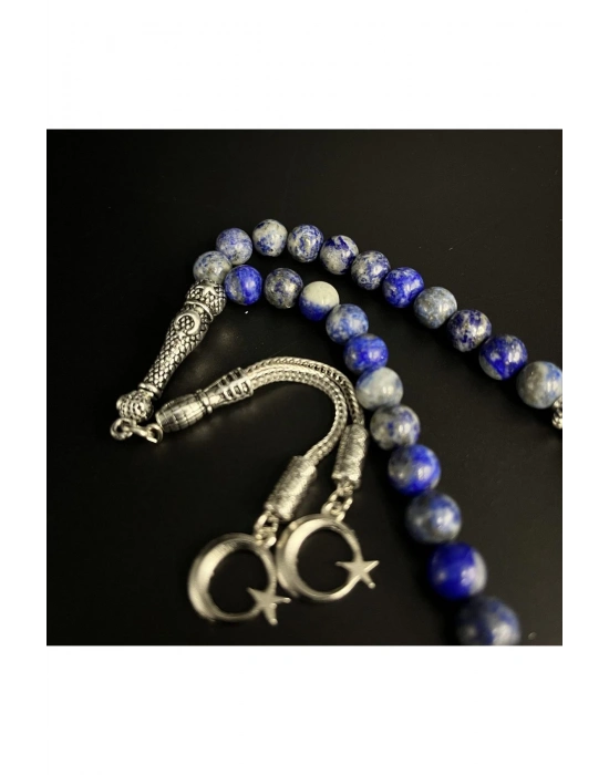 Sertifikalı Lapis 8mm 33lük Doğal Taş Tesbih