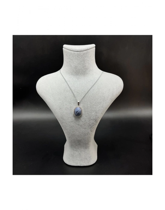 Sertifikalı Lapis Doğal Taş Kolye (KARARMAMA GARANTİLİ)