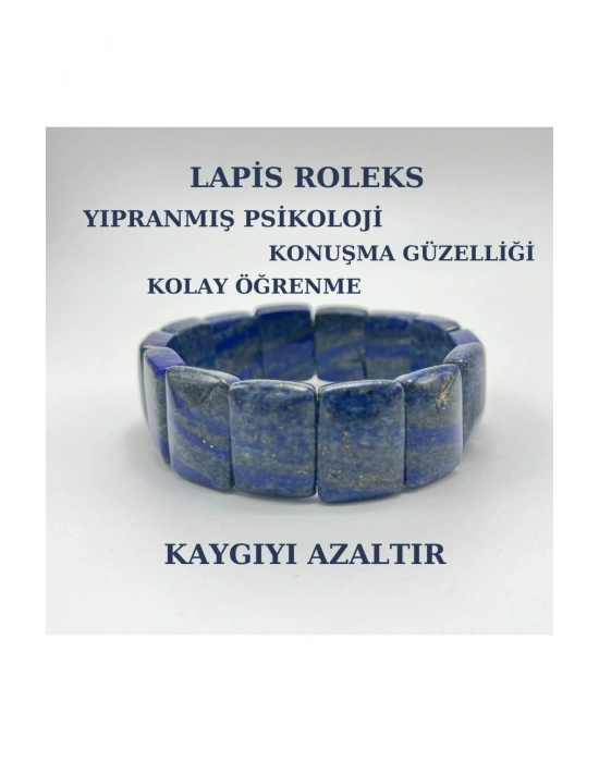 Sertifikalı Lapis Doğal Taş Roleks Bileklik