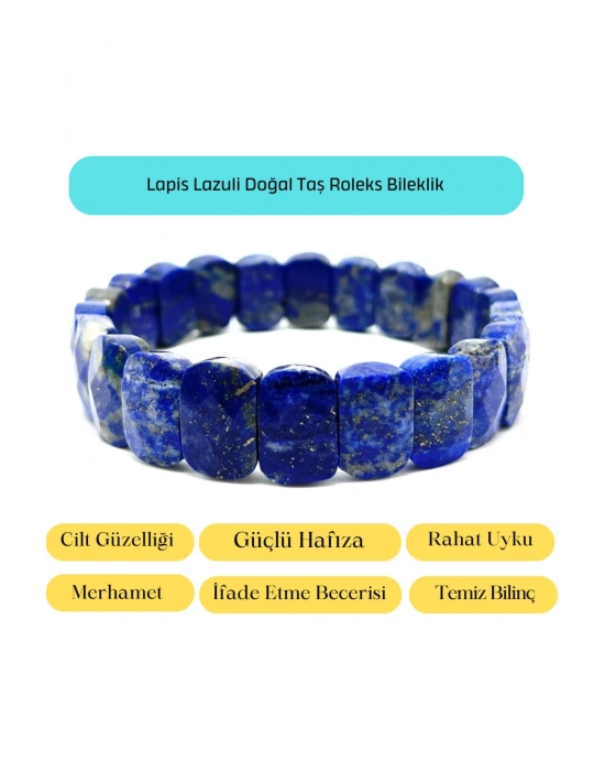 Sertifikalı Lapis Lazuli Doğal Taş Roleks Bileklik