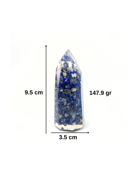Sertifikalı Lapis Lazuli Organit Piramit Doğal Taş