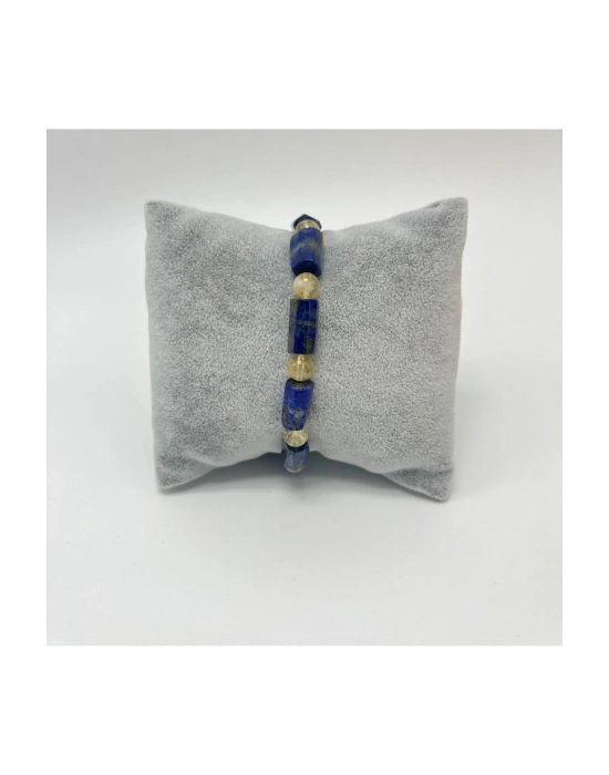 Sertifikalı Lapis Lazuli ve Sitrin  Doğal Taş Bileklik
