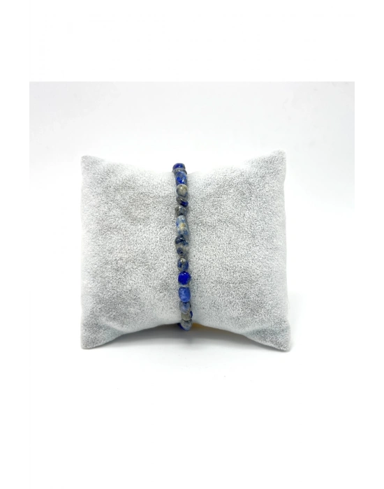 Sertifikalı Lapis Natural Kesim Makrome Doğal Taş Bileklik Ayarlanabilir Ölçü