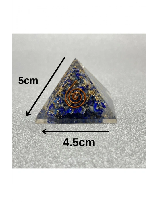 Sertifikalı Lapis Orgonit Piramit 5x4.5 Cm 40 gr