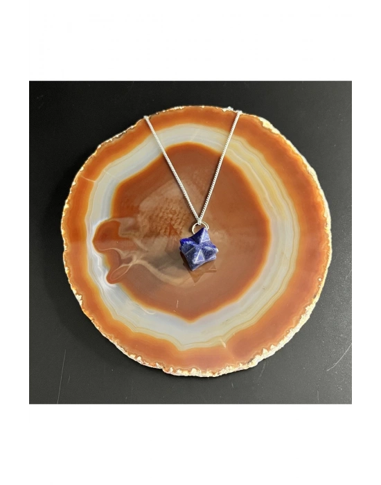 Sertifikalı Lapis Yıldız Model Doğal Taş Kolye (KARARMAMA GARANTİLİ)