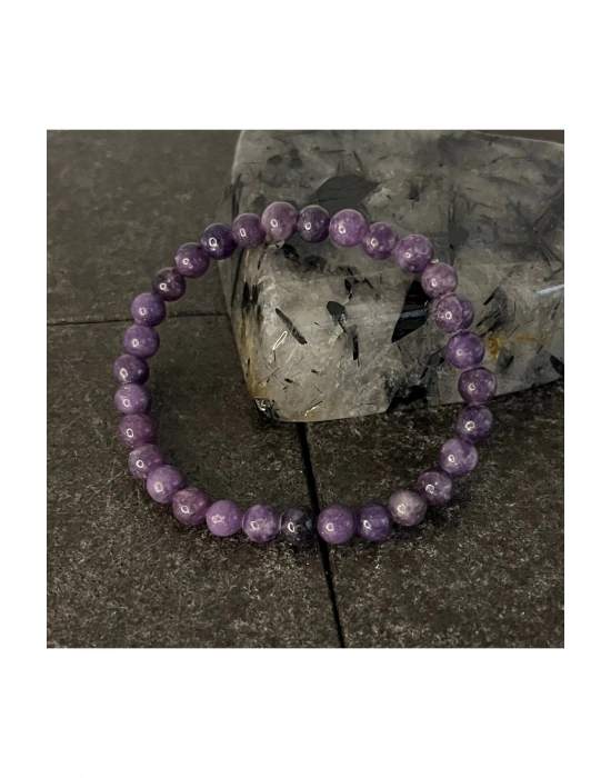 SERTİFİKALI Lepidolit 6mm Doğal Taş Bileklik