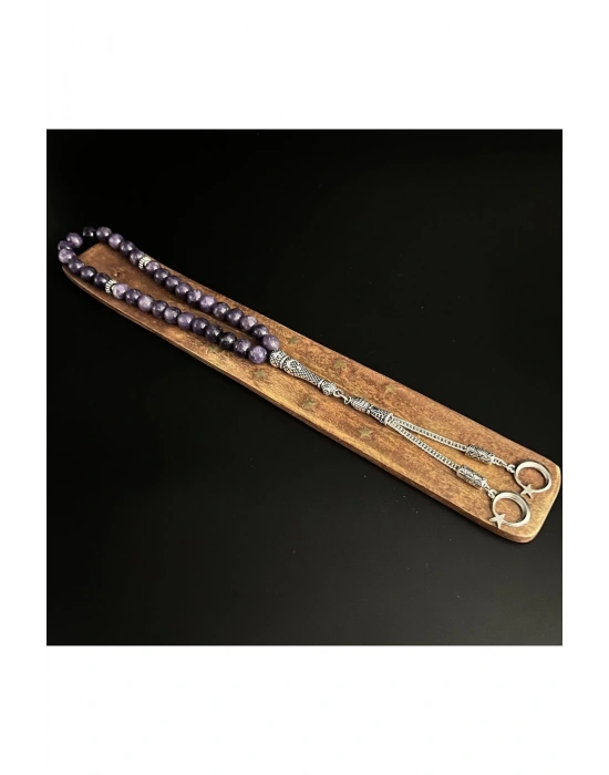 Sertifikalı Lepidolit 8mm 33lük Doğal Taş Tesbih