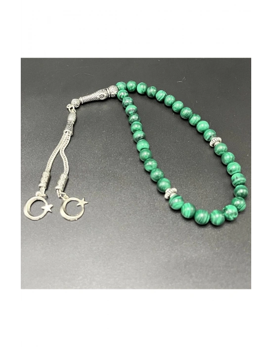 Sertifikalı Malakit 8mm 33lük Doğal Taş Tesbih