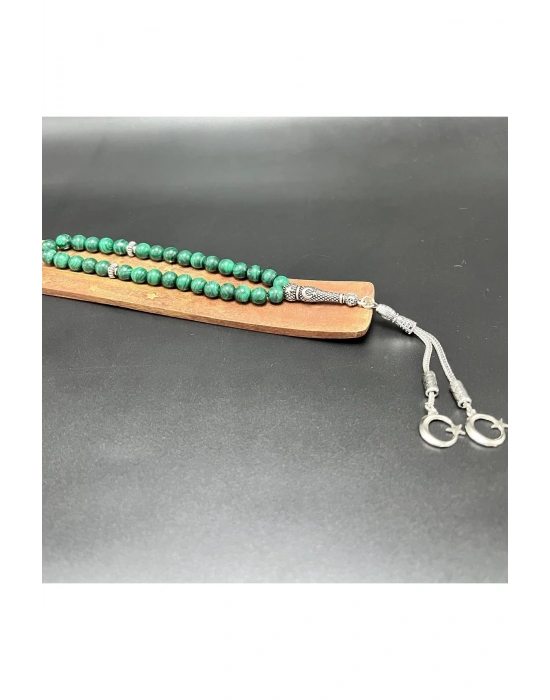 Sertifikalı Malakit 8mm 33lük Doğal Taş Tesbih