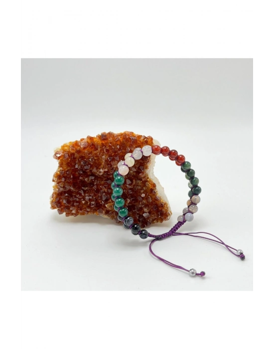 SERTİFİKALI Nazar Bilekliği 6 Çeşit Akikten Oluşan