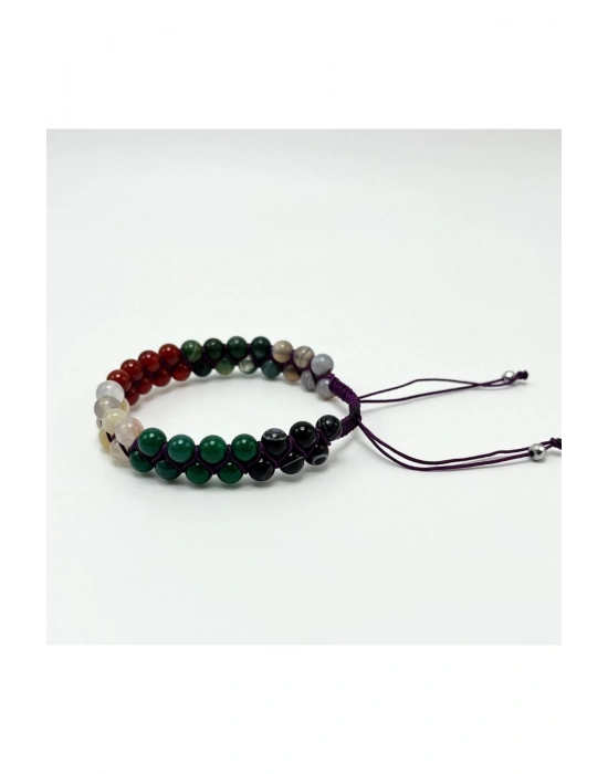 SERTİFİKALI Nazar Bilekliği 6 Çeşit Akikten Oluşan