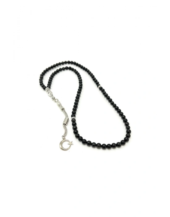 Sertifikalı Obsidyen 6mm 99luk Doğal Taş Tesbih