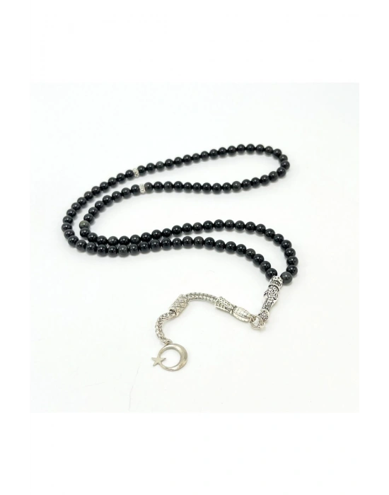 Sertifikalı Obsidyen 6mm 99luk Doğal Taş Tesbih