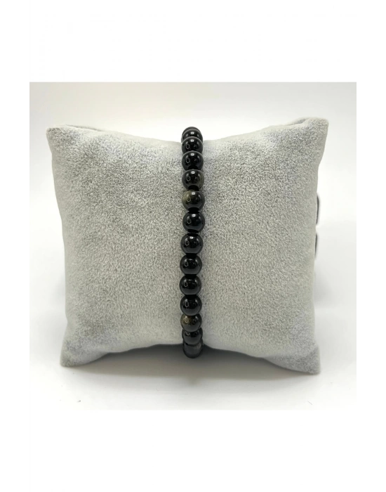 SERTİFİKALI Obsidyen 6mm Doğal Taş Bileklik