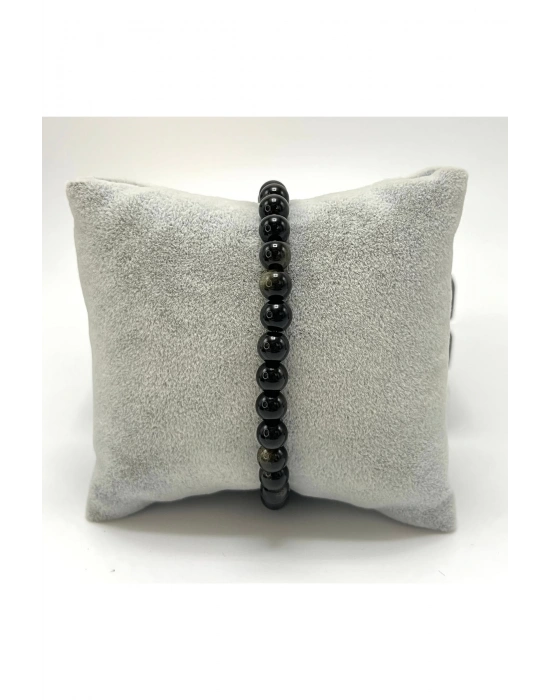 SERTİFİKALI Obsidyen 6mm Doğal Taş Bileklik
