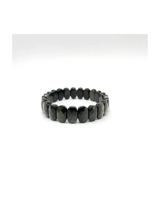 Sertifikalı Obsidyen Doğal Taş Roleks Bileklik