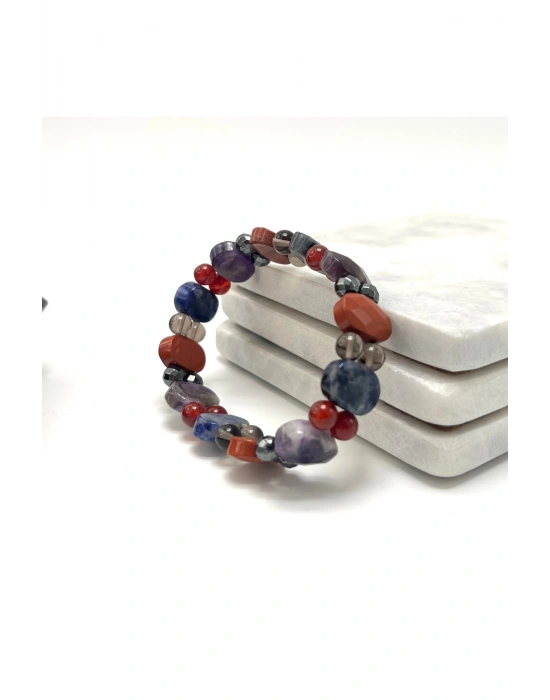 SERTİFİKALI Panikatak & Anksiyete & Korkuları Yenme Doğal Taş Roleks Bileklik