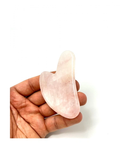 Sertifikalı Pembe Kuvars 1. Sınıf Kalite Gua Sha Doğal Taş Masaj Aleti
