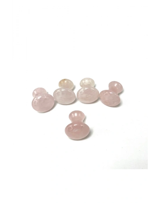 Sertifikalı Pembe Kuvars 1. Sınıf Kalite Mantar Gua Sha Doğal Taş Yüz Masaj Aleti