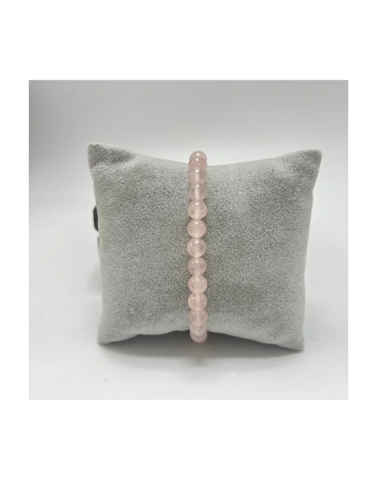 SERTİFİKALI Pembe Kuvars 6mm Doğal Taş Bileklik