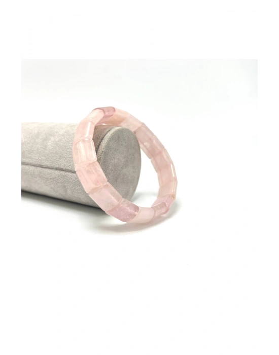 Sertifikalı Pembe Kuvars Doğal Taş Roleks Bileklik