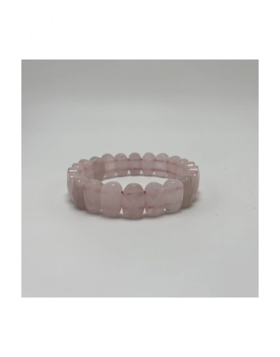 Sertifikalı Pembe Kuvars Doğal Taş Roleks Bileklik