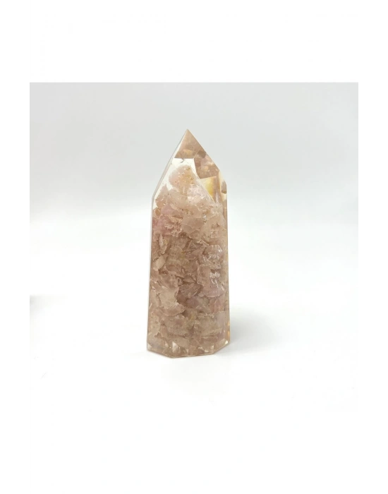 Sertifikalı Pembe Kuvars Organit Piramit Doğal Taş