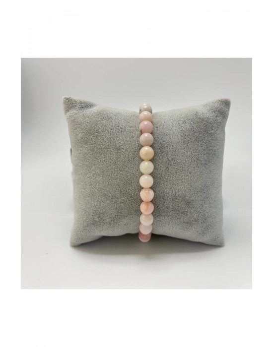 SERTİFİKALI Pembe Opal 6mm Doğal Taş Bileklik