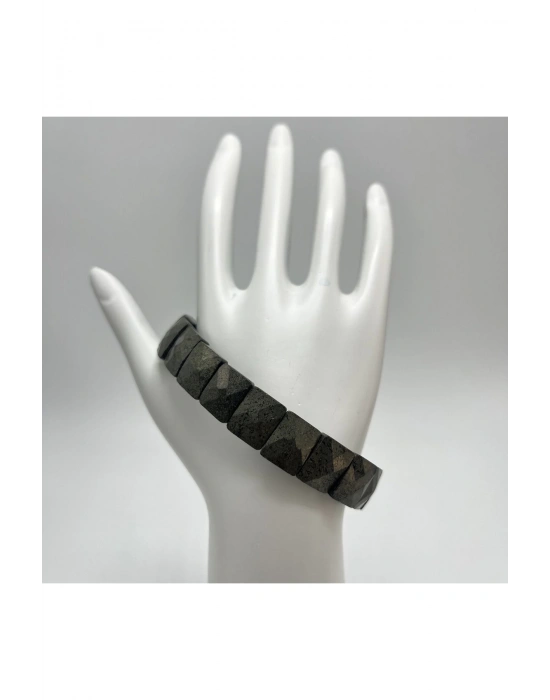 Sertifikalı Pirit Doğal Taş Roleks Bileklik