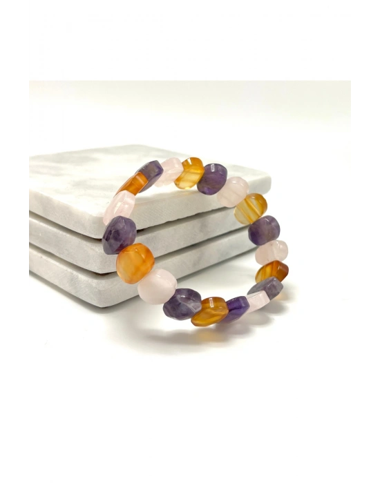 SERTİFİKALI Pozitif Olma & Huzur & Sevgi Doğal Taş Roleks Bileklik