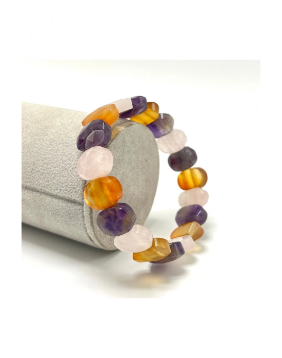 SERTİFİKALI Pozitif Olma & Huzur & Sevgi Doğal Taş Roleks Bileklik