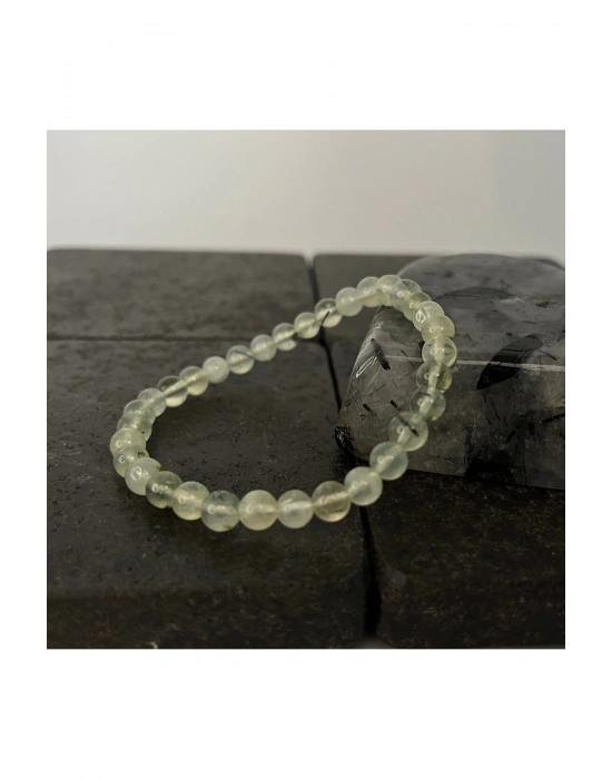 SERTİFİKALI Prehnit 6mm Doğal Taş Bileklik
