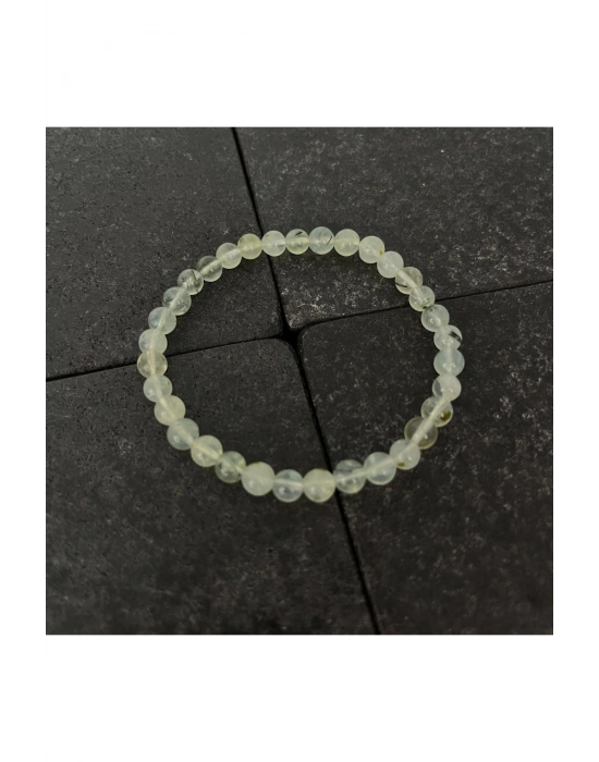 SERTİFİKALI Prehnit 6mm Doğal Taş Bileklik