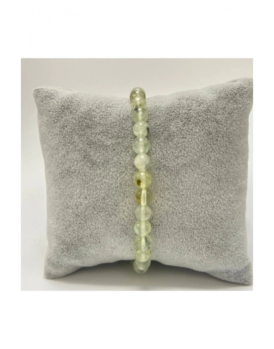 SERTİFİKALI Prehnit 6mm Doğal Taş Bileklik