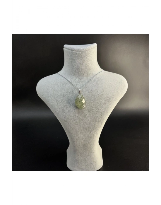 Sertifikalı Prehnit Doğal Taş Kolye (Kararmama Garantili)