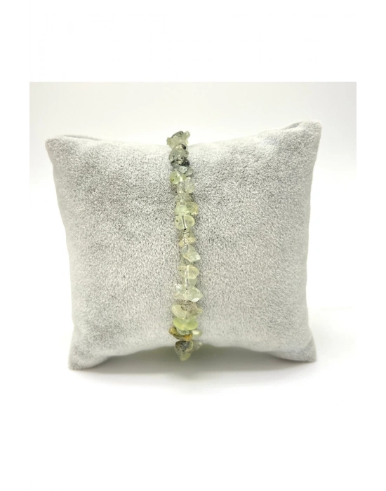 SERTİFİKALI Prehnit Saçaklı Model Doğal Taş Makrome Bileklik Ayarlanabilir Ölçü