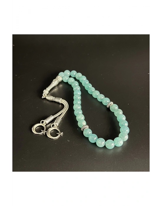 Sertifikalı Premium Kalite Amazonit 8mm 33lük Doğal Taş Tesbih