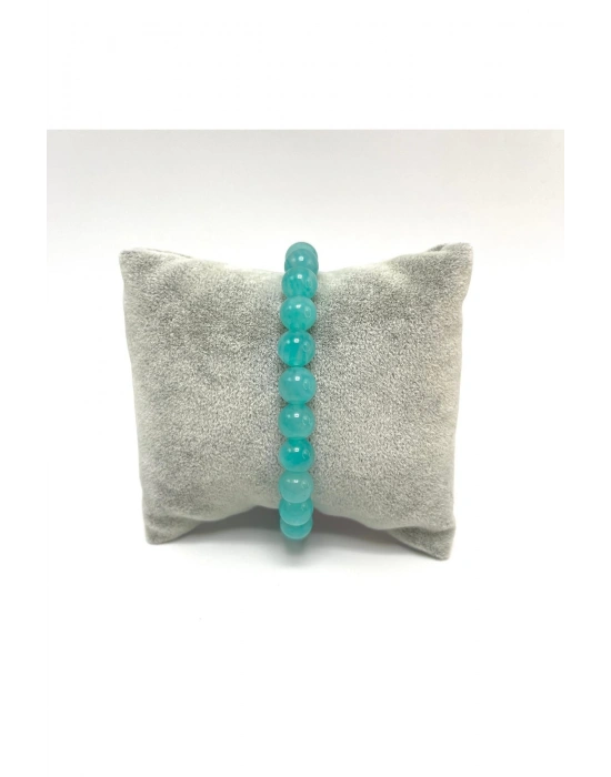 Sertifikalı Premium Kalite Amazonit 8mm Elastik Misinalı Doğal Taş Bileklik